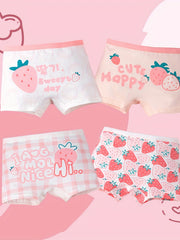 4pcs Girls Boxer Briefs Cotton Comfy Breathable Baby Children's Shorts