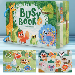 Colorful DIY Busy Book for Kids with Cartoon Animals & Numbers