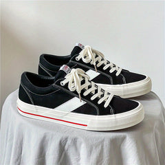 Men's Classic Lace Up Canvas Shoes Casual Outdoor Walking Shoes