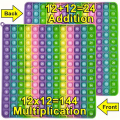 Large Macaron Pop Bubble Fidget Toy 12x12 Multiplication, 12x12 Addition