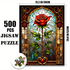 Gothic Rose Stained Glass Jigsaw Puzzle 1000pcs