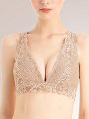 Scallop Trim Lace Wireless Bra XS-XXXL