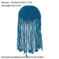 Hip Hop Boho Knitted Beanie Hat Lady Crochet Tassel Skull Cap