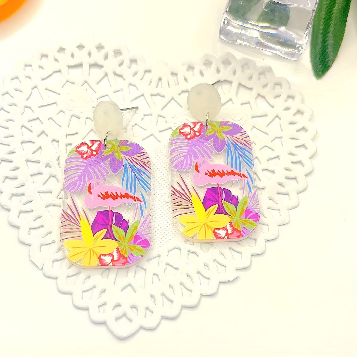 Transparent Acrylic Graffiti Earrings Ear Drop Ear Jewelry