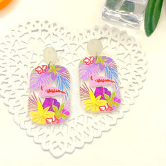 Transparent Acrylic Graffiti Earrings Ear Drop Ear Jewelry
