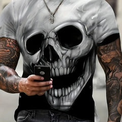 Men's Skull Print Short Sleeve T Shirt