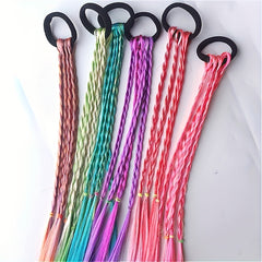 Girls Y2K Gradient Braided Wig Hair Ties for Party Performance
