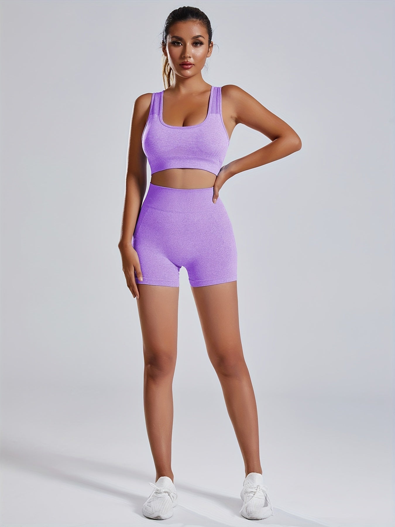 Women's Activewear Set: Sports Bra & High Waist Shorts for Yoga