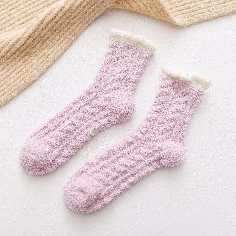 Men's Cozy Fleece Crew Socks for Winter