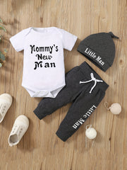 Casual DADDY AND ME Letter Print Outfit Baby Boys Set