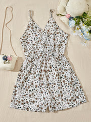 Floral V Neck Romper Cami Jumpsuit for Women