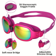 2 Pack Anti-fog Swim Goggles UV Protection Leakproof Glasses
