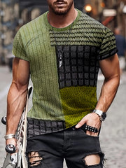 Men's Vintage Style Printed Sports T-shirt for Summer