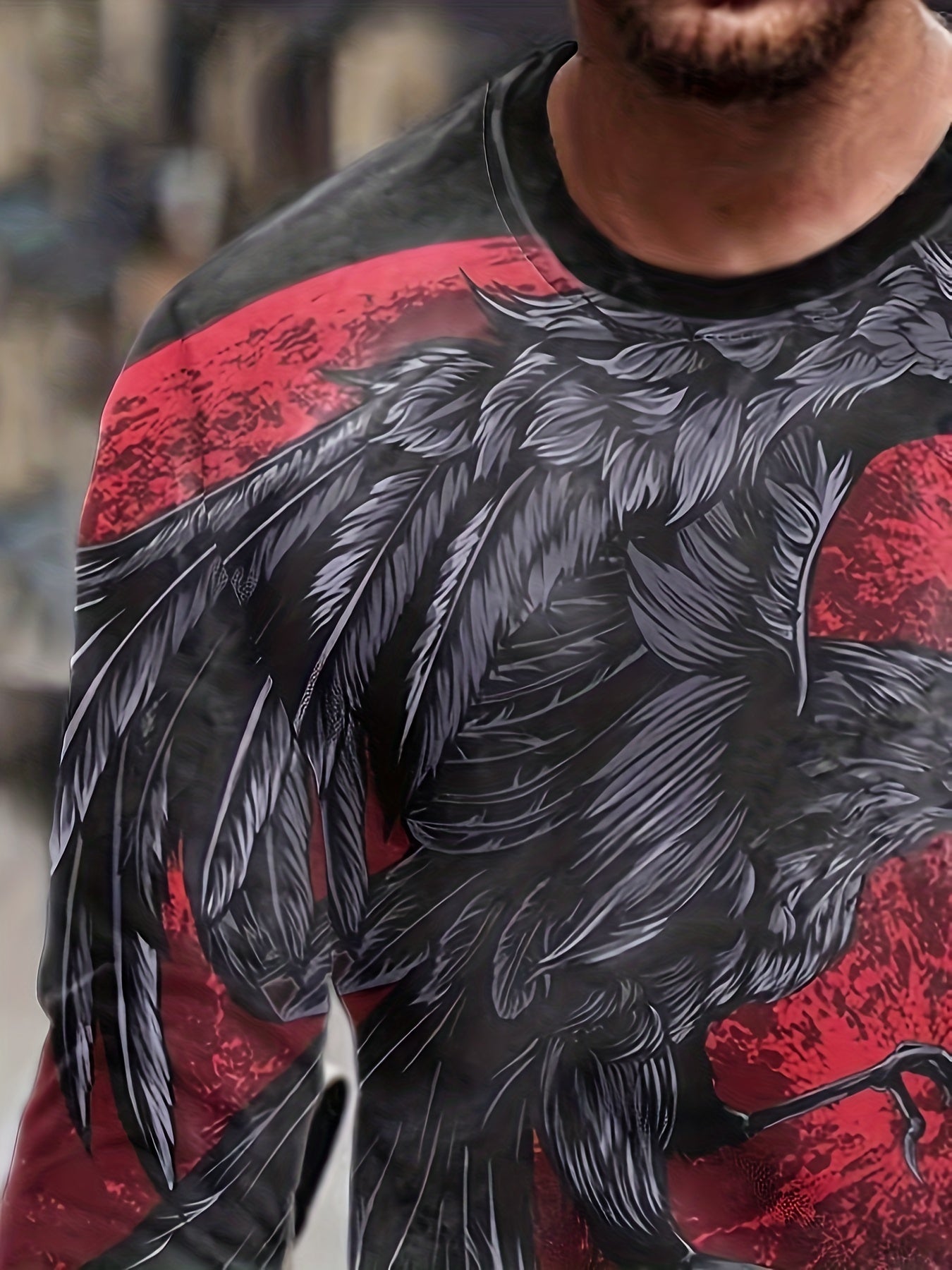 EAGLE 3d Print Men's Long Sleeve Novelty T shirt for Autumn