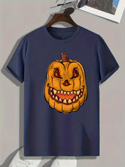 Jack O Lantern Print Men's Graphic T-shirt for Summer