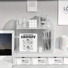 Desktop Storage Rack Acrylic Glacier Pattern Office Workstation