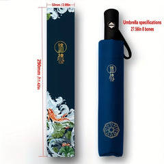 Koi Pattern UV Protection Sunshade Umbrella Automatic Folding