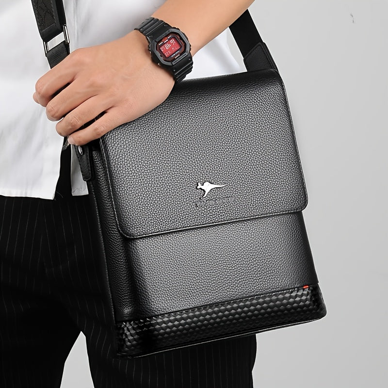 Men's First Layer Cowhide Shoulder Bag Large Capacity Business Crossbody Bag