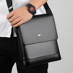 Men's First Layer Cowhide Shoulder Bag Large Capacity Business Crossbody Bag