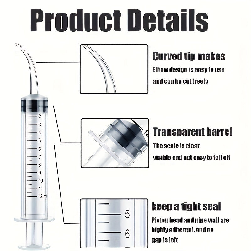 4pcs 12ml Plastic Syringe for Teeth Washing and Scientific Experiments