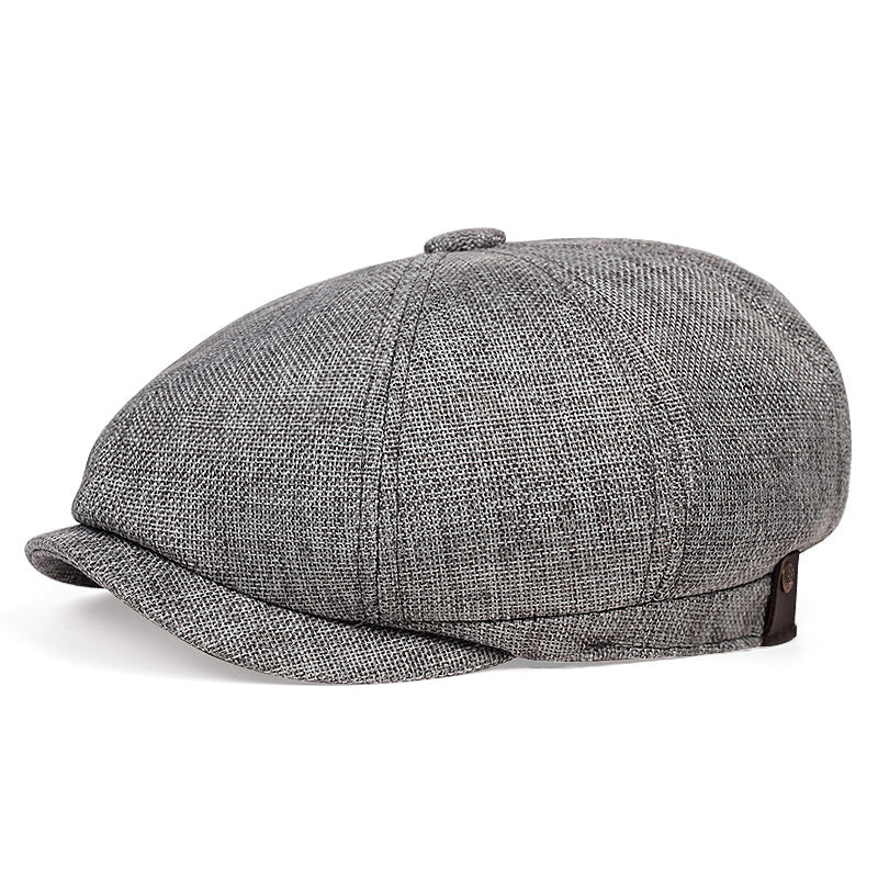 Men's Linen Breathable Newsboy Cap
