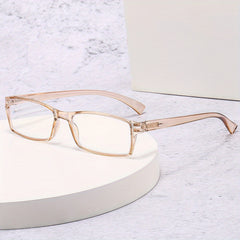 Clear Lens Glasses Jelly Frame Anti Light Reading Glasses