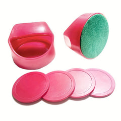 Air Hockey Pushers & Pucks Replacement Accessories 2 Red Pushers 4 Pucks