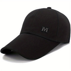 Men's Plain Long Bill Snapback Cap UV Protection Baseball Cap