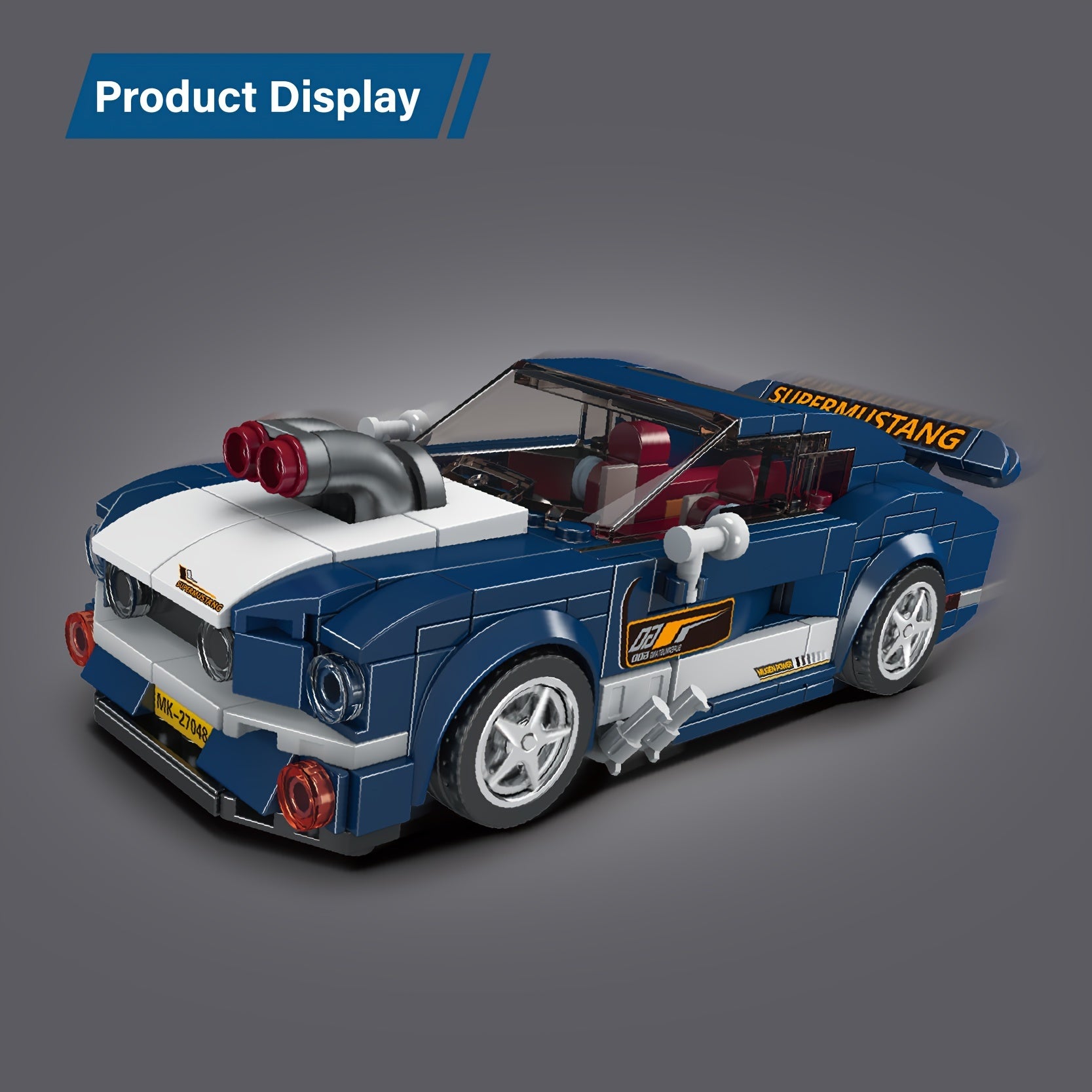Eight Grid Car Model Building Blocks Assembled Car Toy Gift