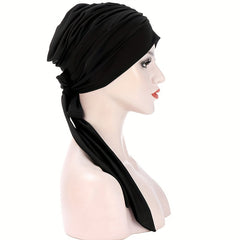 Ruched Head Wrap Casual Elastic Turban Cap Beanies Lightweight