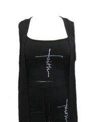 3 Piece Set Letter Print Cami Top & Shorts & Vest