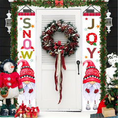 2pcs Christmas Porch Signs Merry Christmas Hanging Banners Holiday Home Decor