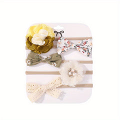 5-Piece Baby Girls Bowknot Headbands, Sweet Hair Accessories