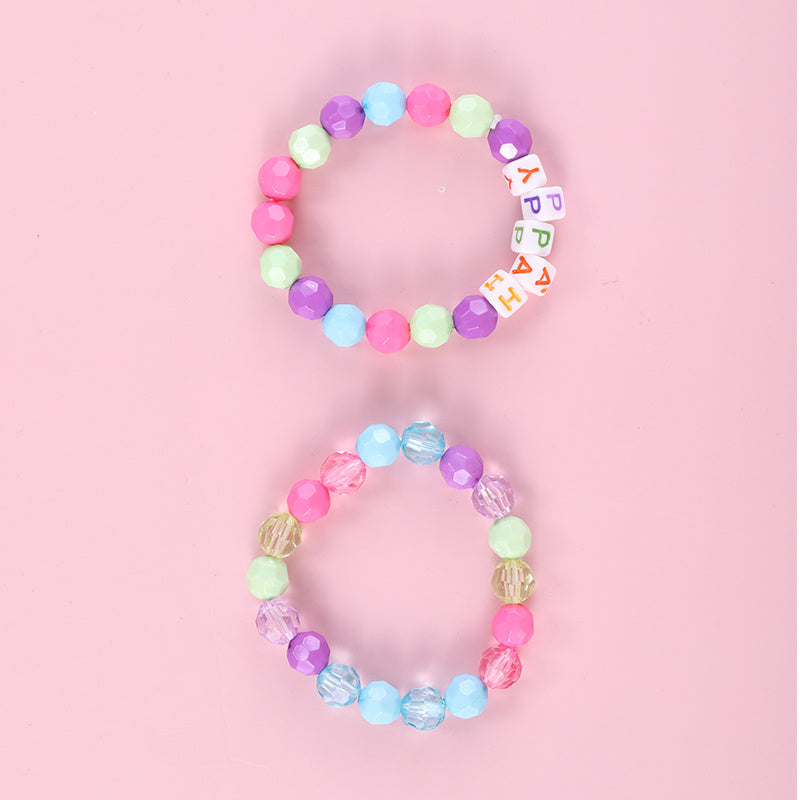 Children's Acrylic Alphabet Beads Bracelet Set