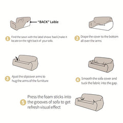 1pc Four Seasons Solid Elastic Sofa Slipcover Furniture Protector