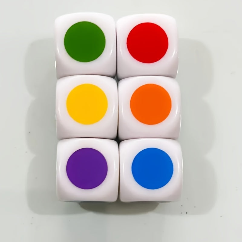 6 Sided Colorful Dot Dice 16mm Acrylic Dice Set for Family Party Game