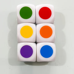 6 Sided Colorful Dot Dice 16mm Acrylic Dice Set for Family Party Game