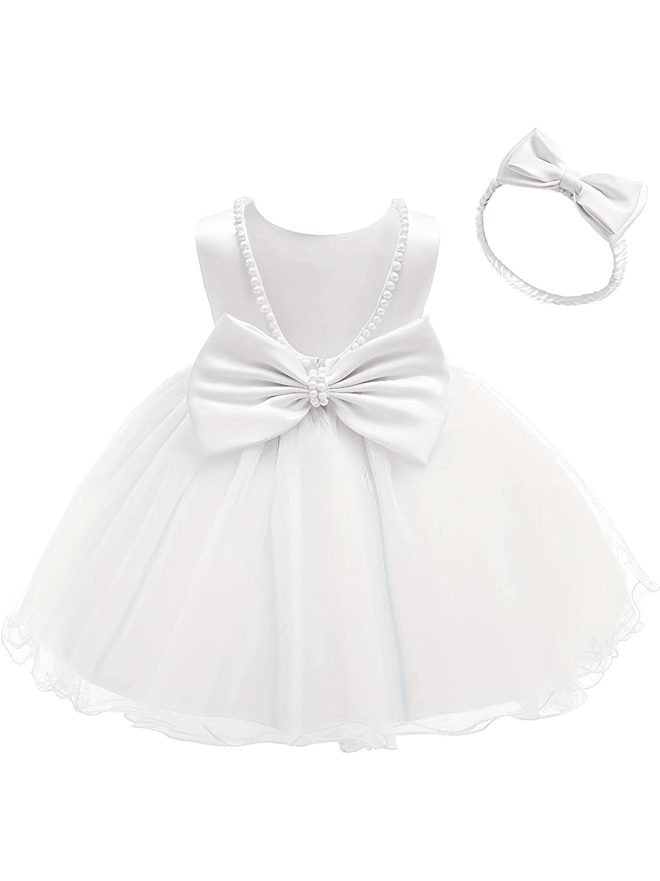 Gala Backless Mesh Dress Baby Princess Formal Gown