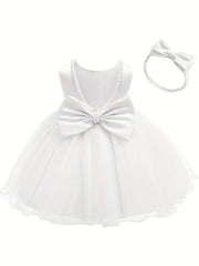 Gala Backless Mesh Dress Baby Princess Formal Gown