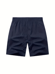 Men's Running Shorts Zipper Pockets Stretch Drawstring Outdoor Gym Shorts