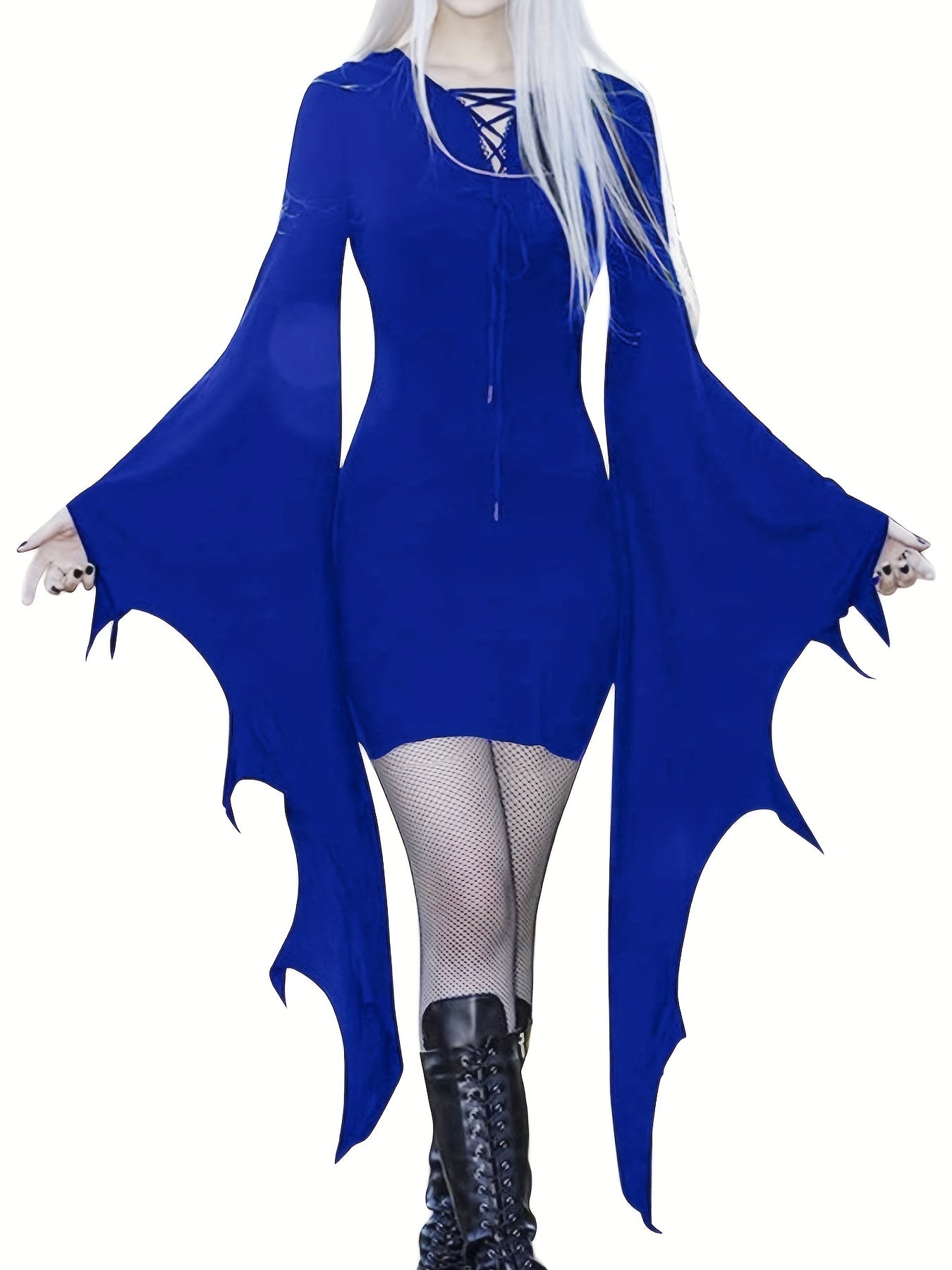 Halloween Gothic Crisscross Drawstring Dress