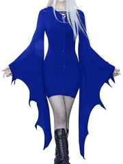 Halloween Gothic Crisscross Drawstring Dress
