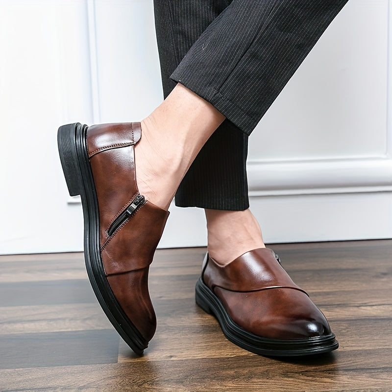 Men's Zipper Formal Shoes Non Slip Business Wear