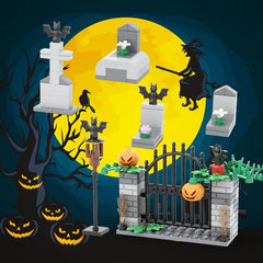 Halloween Building Blocks Tomb Bat Spider Pumpkin Tree Compatible Toy