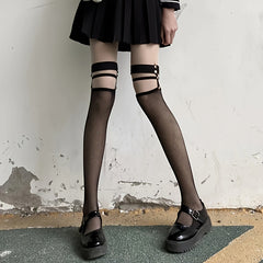 Punk Riveted Stockings Funny Underwear