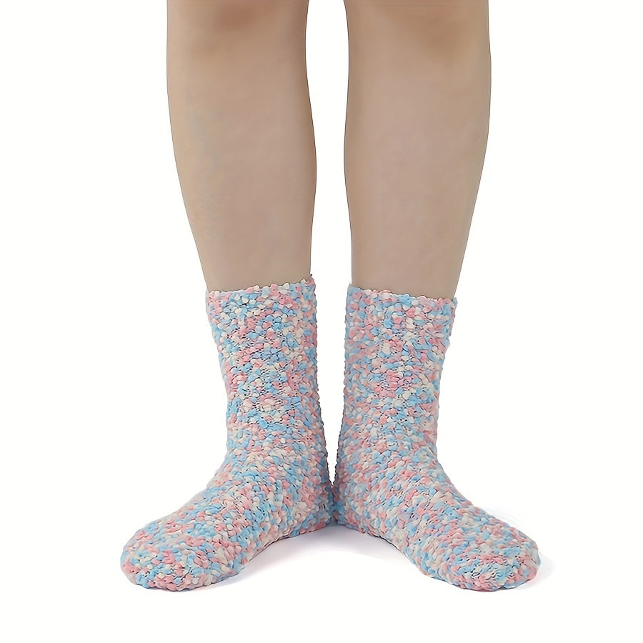 2 Pairs Warm Fuzzy Floor Socks Women's Stockings