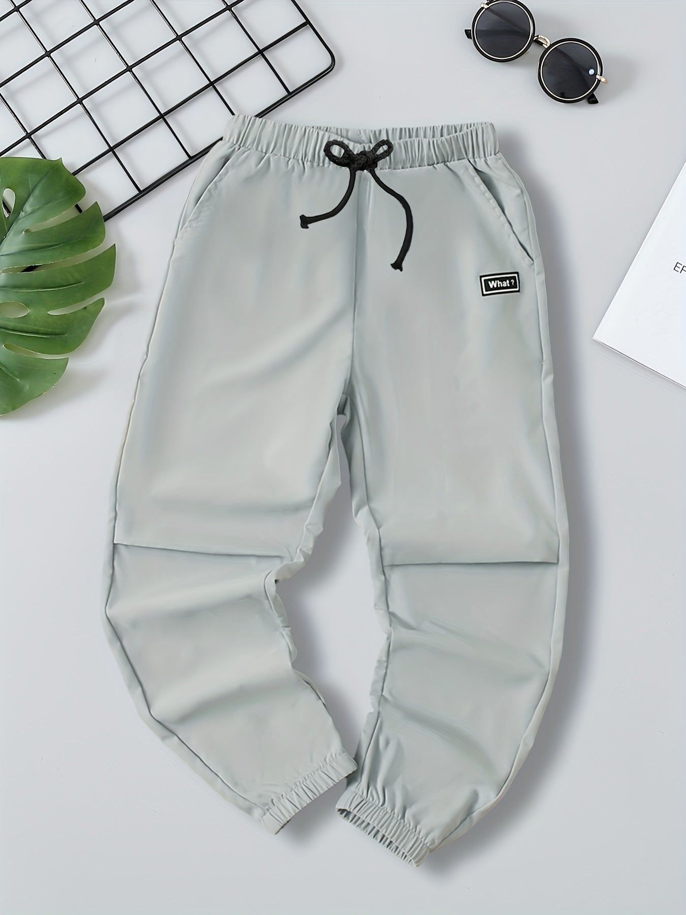 Boys Casual Letter Print Elastic Waist Pants