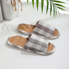 Plaid House Slippers Cozy Indoor Shoes for Men