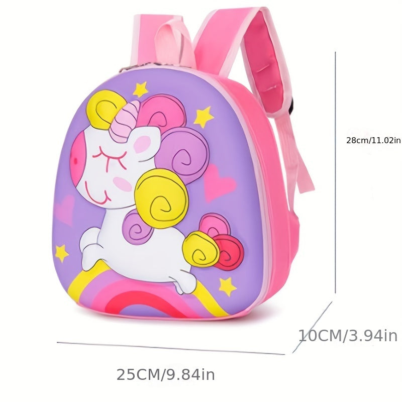 Kids Cartoon Unicorn Printed Backpack Large Capacity 3D Travel School Bag
