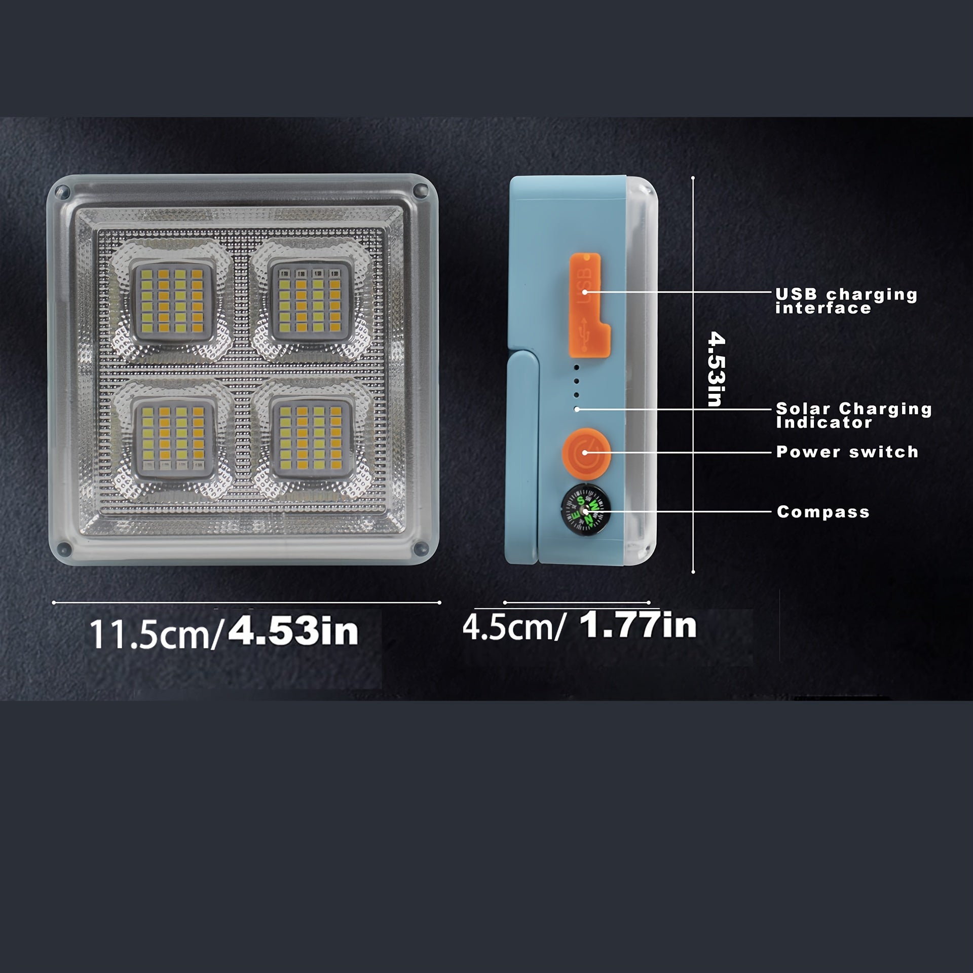 LED Solar Work Light Waterproof Camping Flash Emergency Light